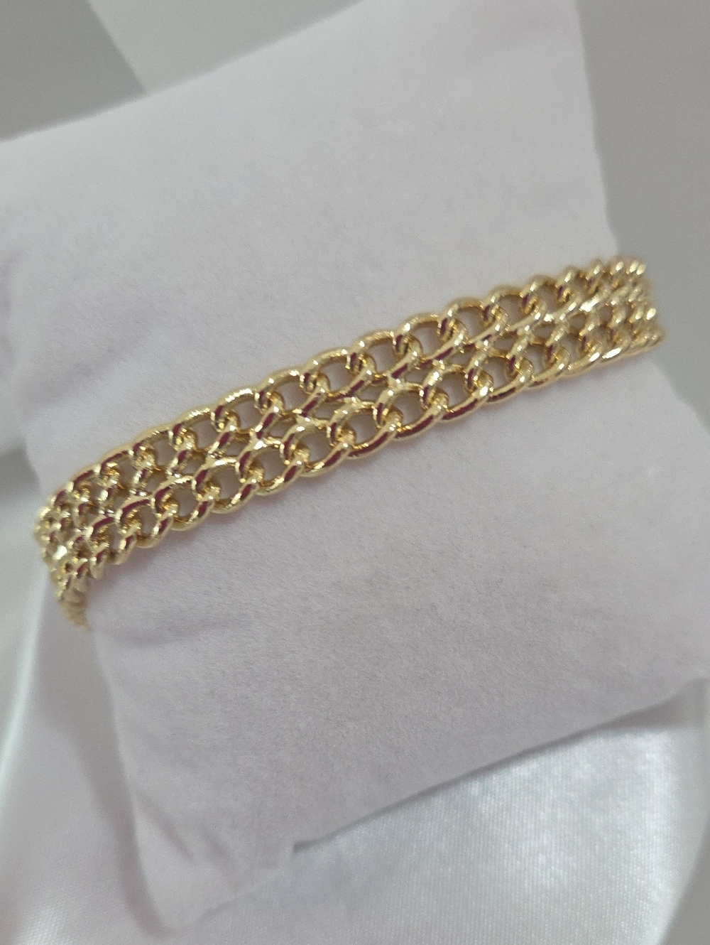 18k Laminated Gold Double-Row Chain Bracelet - Women Jewelry